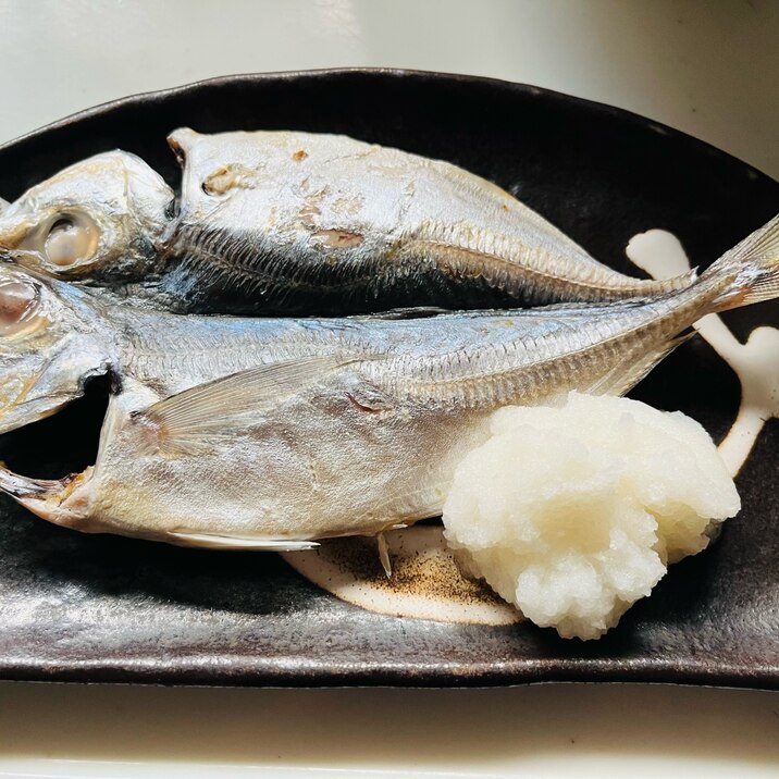 アジの干物の湯煮